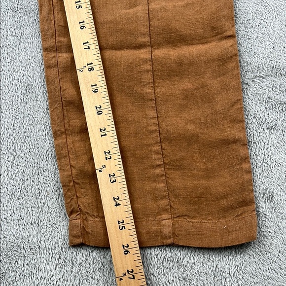 NEW MATE The Label S 100% Linen Sedona Brown Linen High Waisted Pant Pockets - Picture 4 of 13